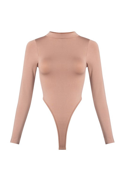 Lara High Crotch Mockneck Bodysuit (Nude)