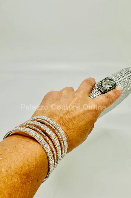 Celestial Swirls Crystal Bracelet (Silver)