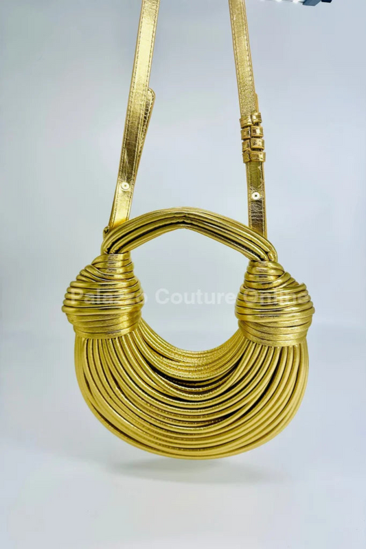 Gold Serpentine Rope Hobo HandBag