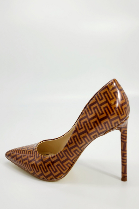 Bi Color Classy Stiletto Heels (Tan)