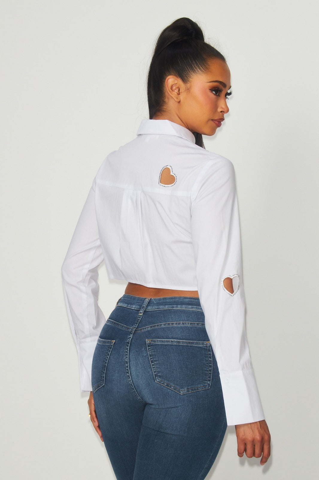 Amorous Accents Cut-Out Blouse (white)