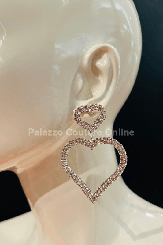 Bilove Earring Hanging Hearts (Silver) One Size / Silver Earrings