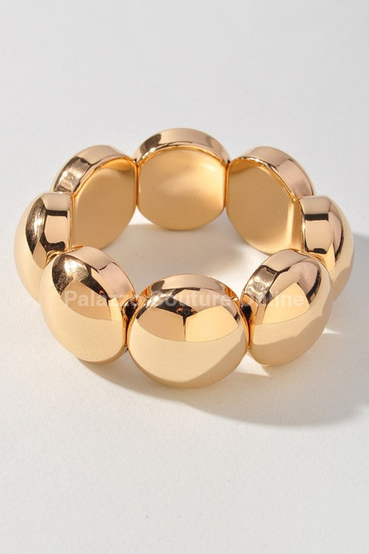 Bulky Round Cuff Bracelet (Gold) Gold / One Size