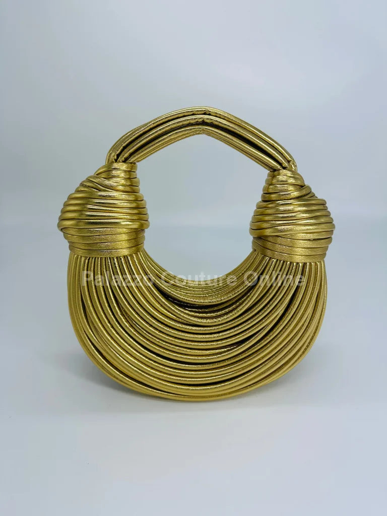 Gold Serpentine Rope Hobo Hand Bag