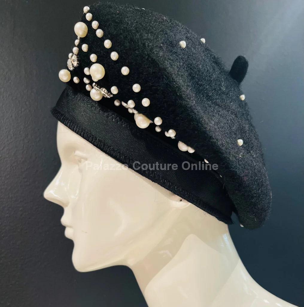 Beret Paris (Black) Perls Hat
