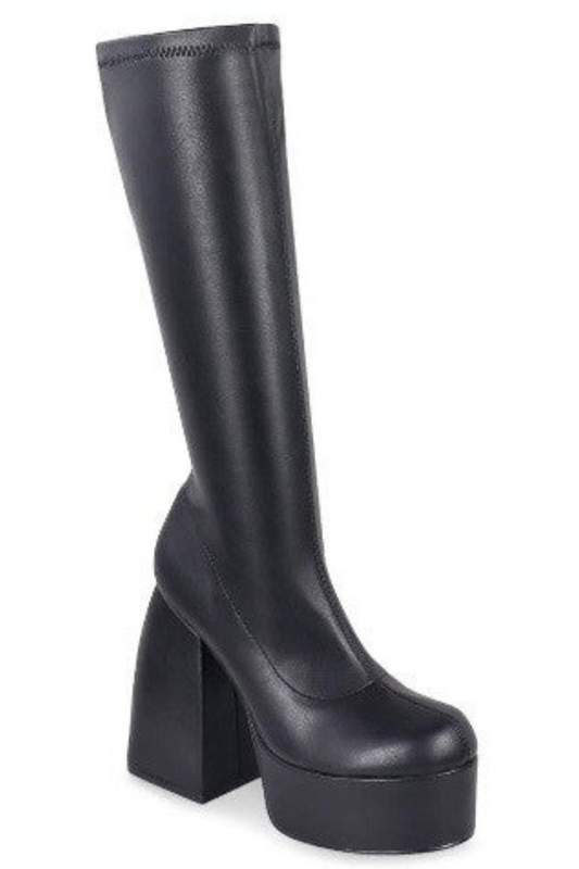 Platform Chunky High Heel Boots (black)