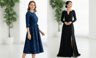 Elegance in a Blue and Black Dress: Confidence for Every Occasion - Palazzo Couture Online