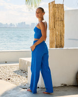 Coastal Breeze Cotton Pant- Ocean Blue
