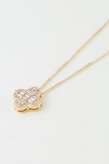 Cubic Zirconia Crystal Clover Pendant Necklace