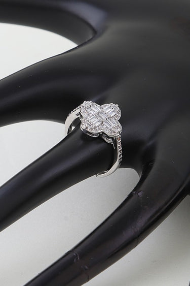 Multi Crystal Clover Statement Ring