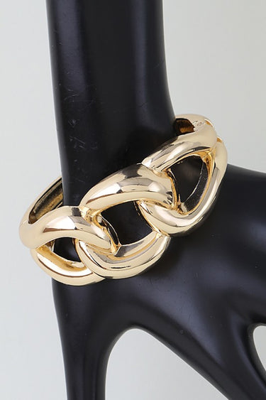 Chunky Polished Curb Chain Cuff Bracelet