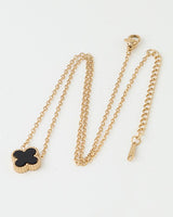 Black Clover Pendant Stainless Steel Necklace