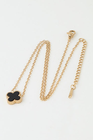 Black Clover Pendant Stainless Steel Necklace