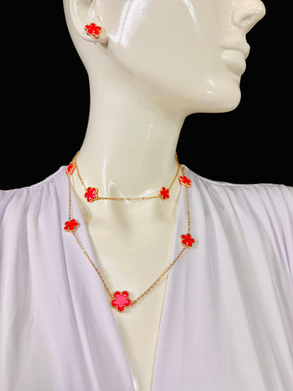 Be Loyal Long Necklace 36” (Fuchsia)