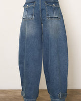Memphis Girl Wide Leg Jeans with Elastic High Waist | Jeans