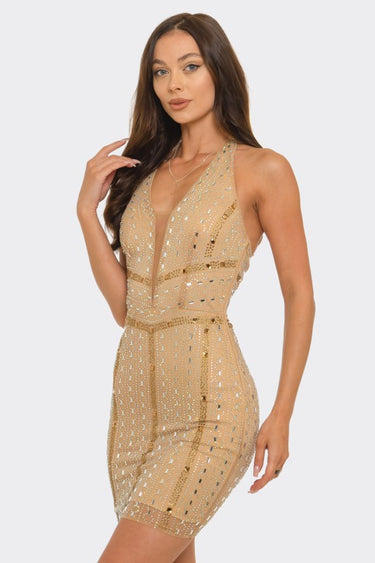 Nude Glam Luxe Mini Dress Nude | Women's Mini Dress