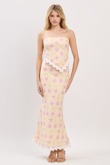 Seashell Muse Skirt Set- Pale Yellow