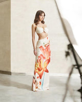 Lily Luxe Cutout Satin Maxi Dress - Naturalflor