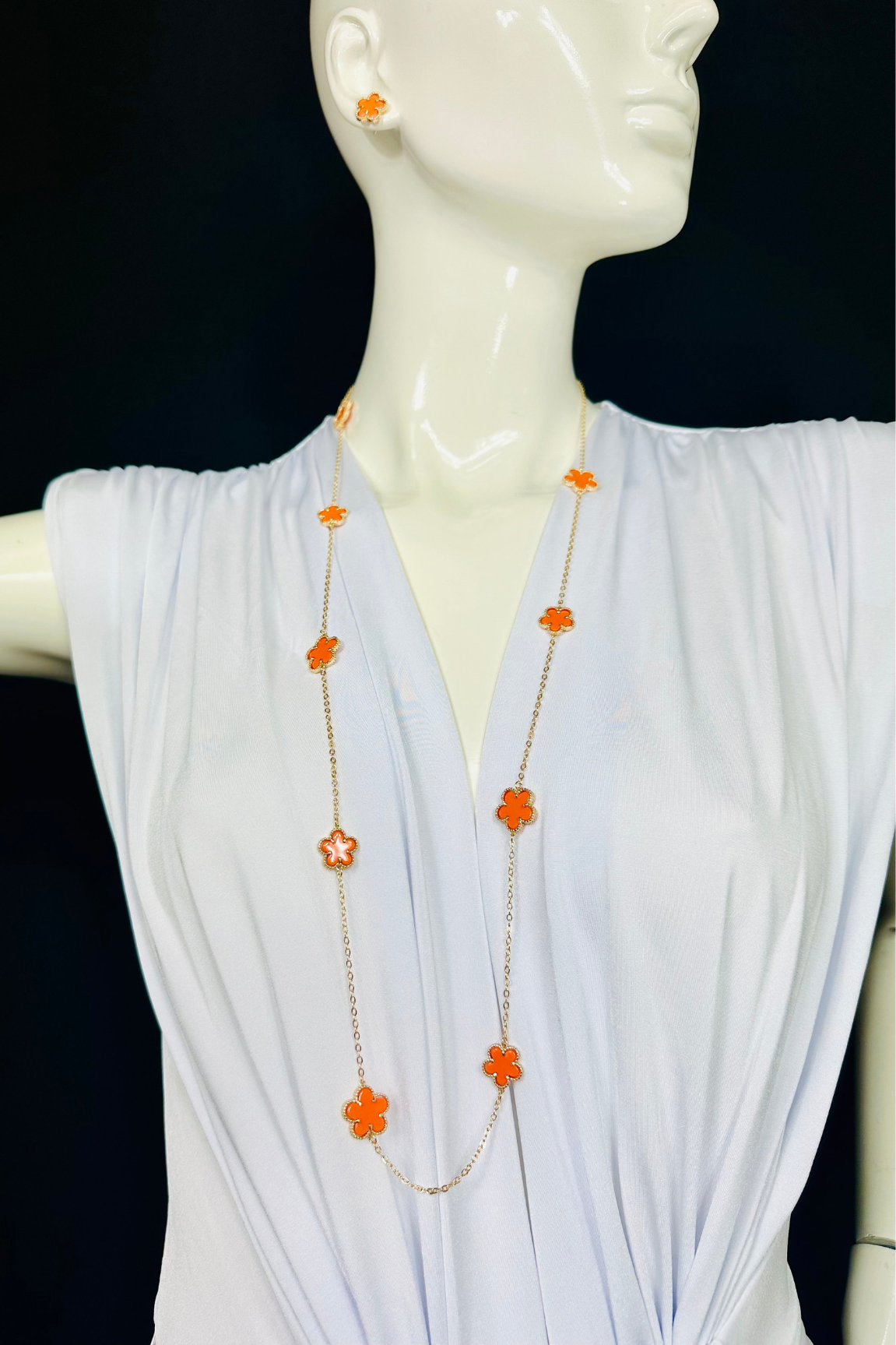 Be Loyal Long Necklace 36” (Orange)