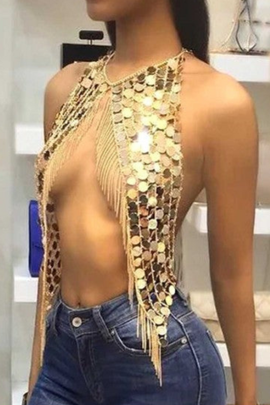 Shimmering Mirage Chainmail Top (Gold)
