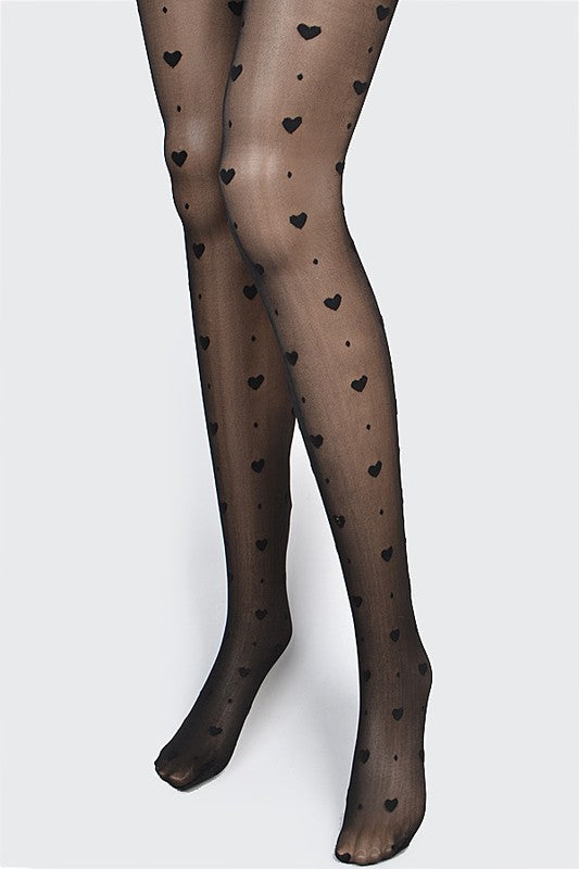 Sweetheart Dotted Tights
(Black)