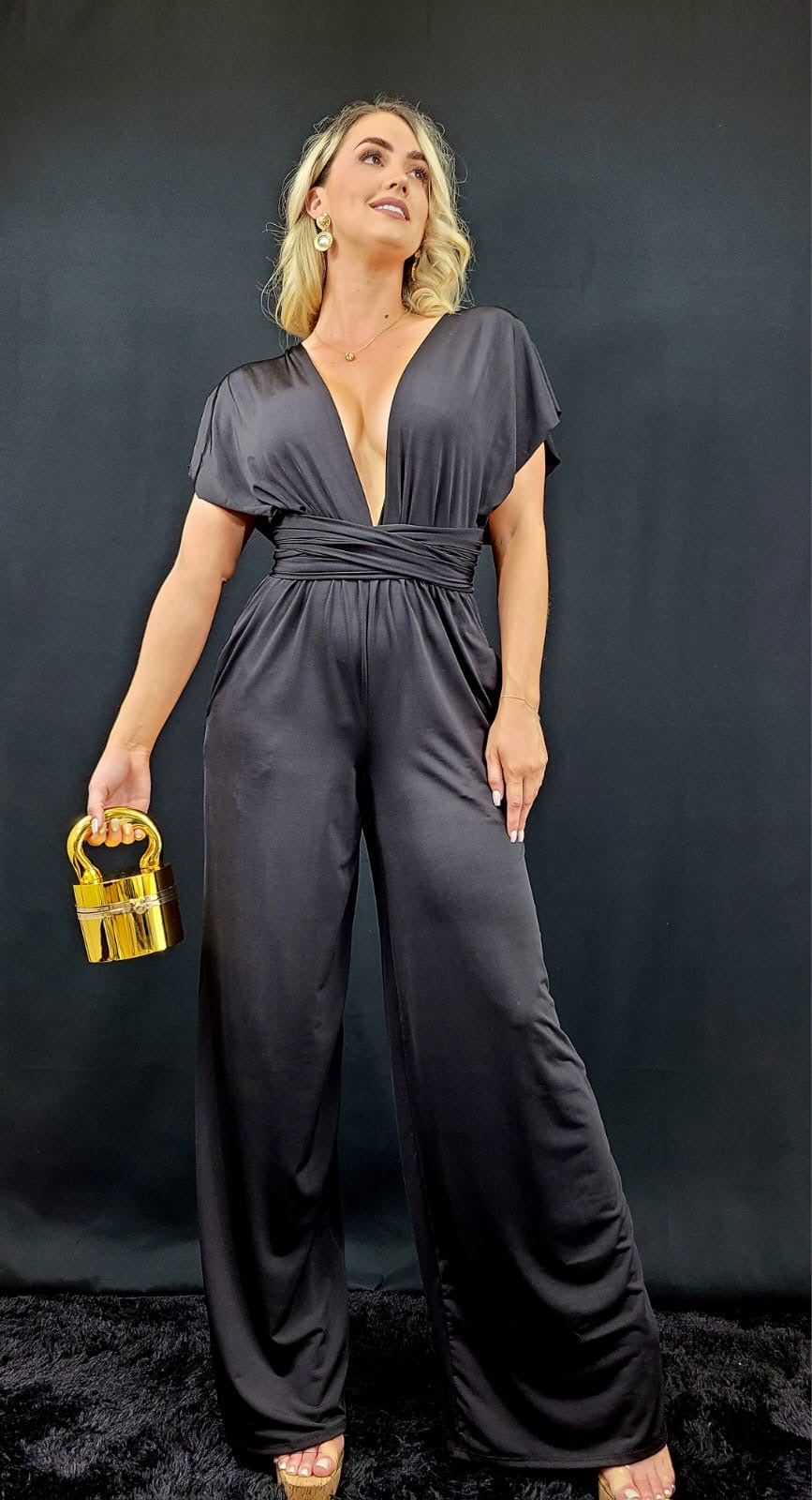 Chic Convertible Self Tie Jumpsuit (Black)