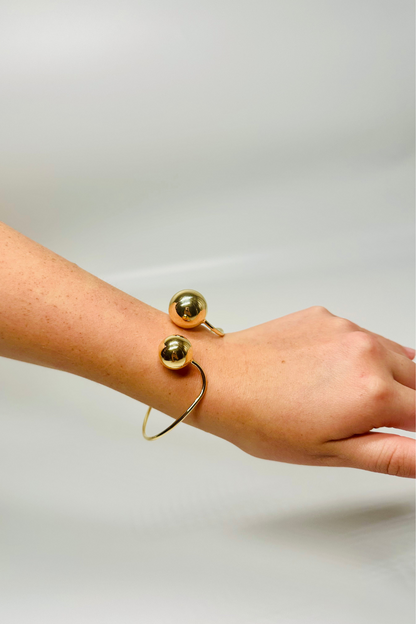 Modern Spherical Cuff Bracelet (Gold)