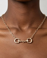 Polished Horsebit Paperclip Chain Necklace