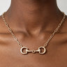 Polished Horsebit Paperclip Chain Necklace