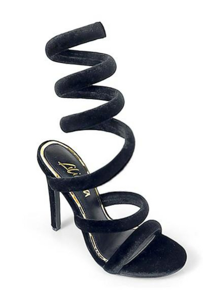 Helix Sensuous Velvet Heels (Black)