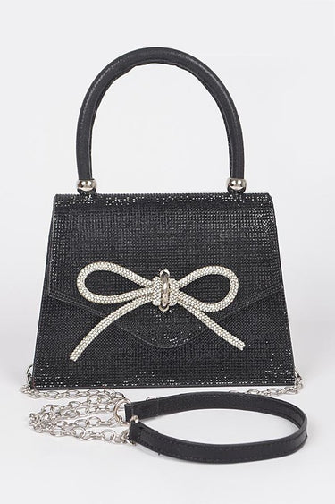 Crystal Bow Elegance Top Handle Bag