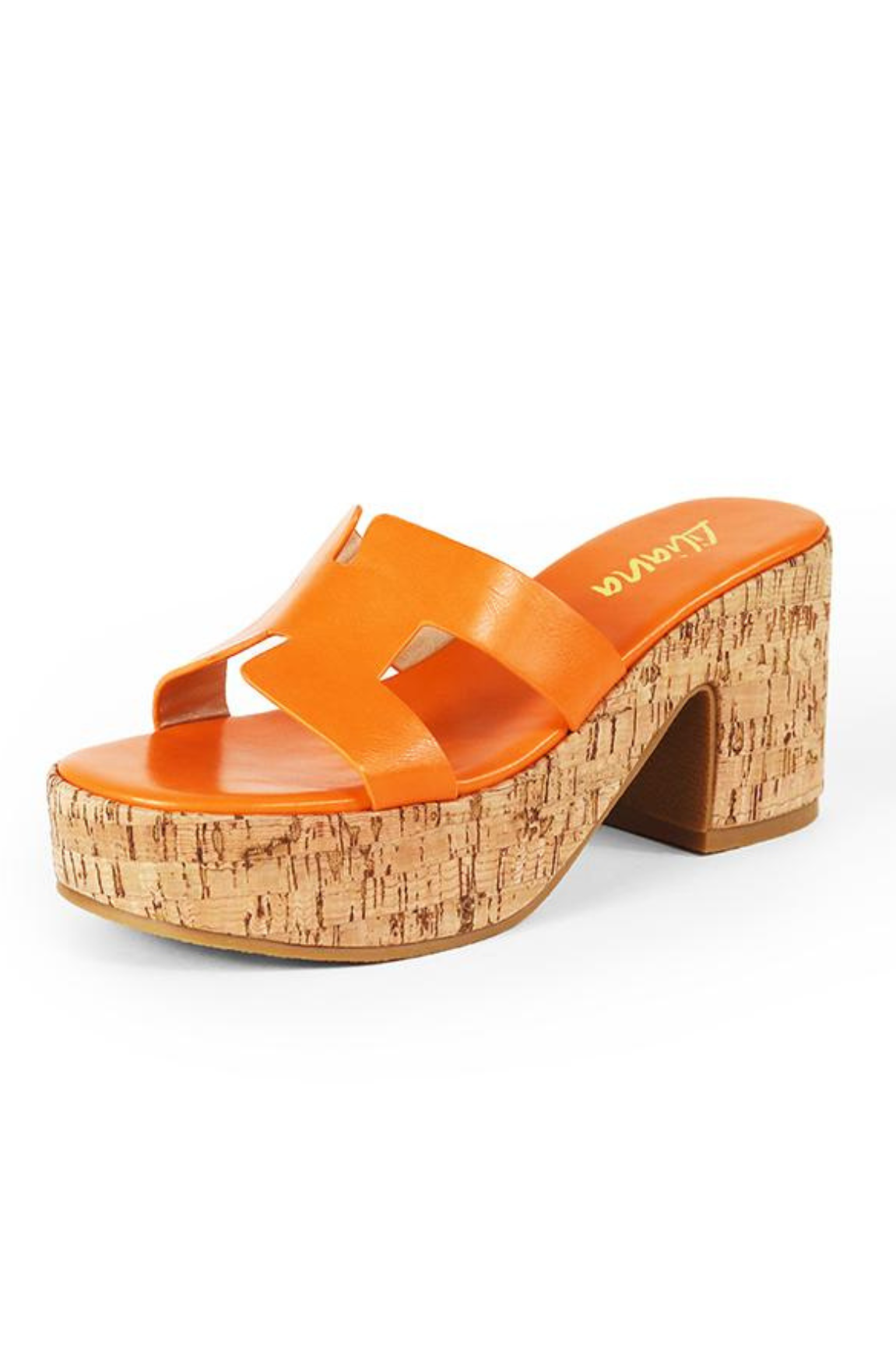 Summer Platform Heels Slide Sandals (Orange)