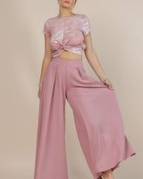 Solid Wide Blush Palazzo Pants