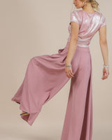 Solid Wide Blush Palazzo Pants