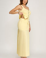 Parisian Pleat Elegance 2-Piece Skirt Set - Natura | Skirt Set