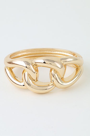 Chunky Polished Curb Chain Cuff Bracelet