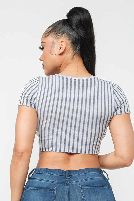 Bicolor Bliss Crop Top (White)