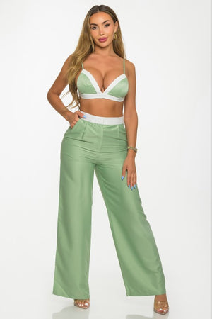 Passion and Love Pant Set (Sage)