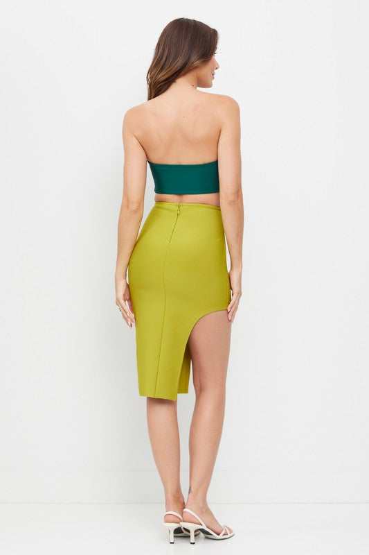 Always And Forever Bandage Skirt Set (Citron/Green)