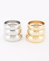 Three-Piece Chunky Dome Bangle Bracelet Set