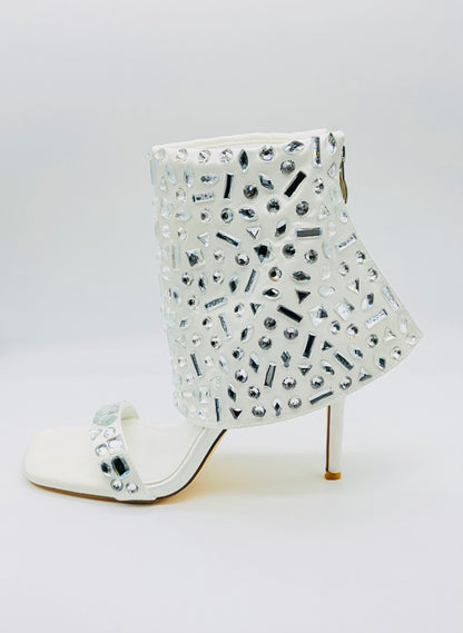J Lo Crystal Noir Stilettos (white)