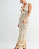 Seashell Muse Sculpted Maxi Dress - Natural | Maxi Dress