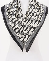 Signature Print Luxe Bandana - Navy Square Scarf