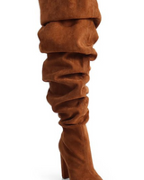 Suede over the knee boots – chestnut tall boots for fall/winter wardrobe