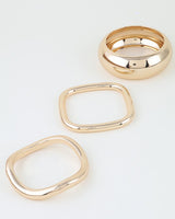 Modern Polished Ripple Bangle Bracelet Set