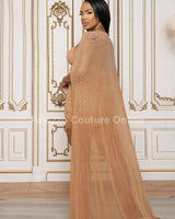 2 Pcs Dress And Duster Set (Mocha) - Palazzo Couture Online