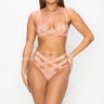 2 Pcs Rhinestone Strappy Bikini (Orange) - Palazzo Couture Online