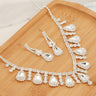 2 PCS Rhinestone Teardrop Linked Earring Necklace Set - Palazzo Couture Online