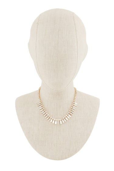 Statement crystal jewelry set featuring choker necklace and coordinating earrings