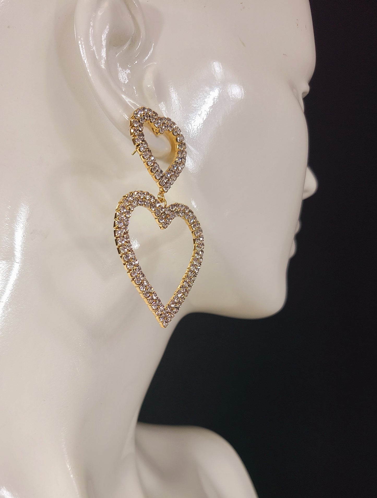 Bilove Earring Hanging Hearts (Gold)